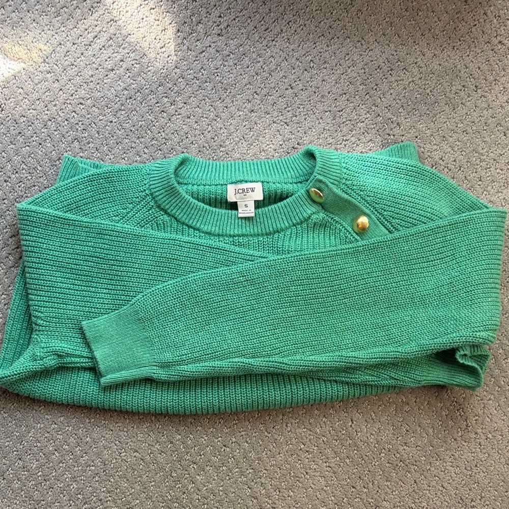 J. Crew Factory Women's Button Raglan Crewneck Sweater